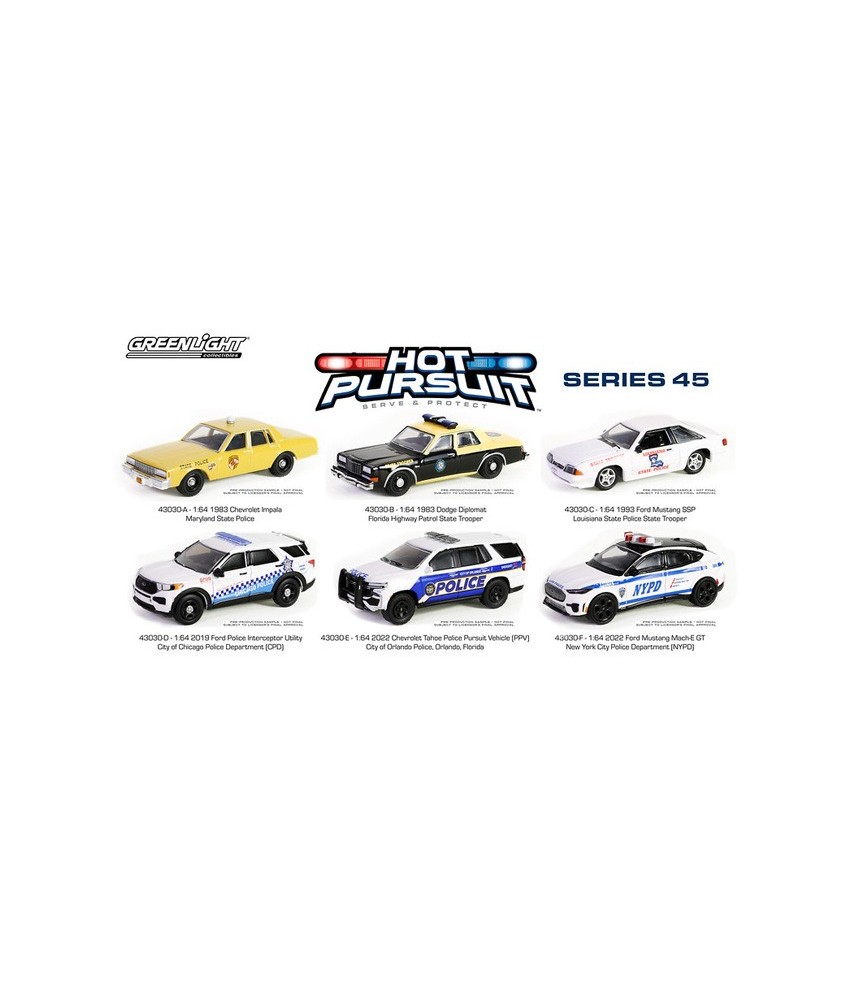 Greenlight Hot Pursuit Series 45 - Six Car Set