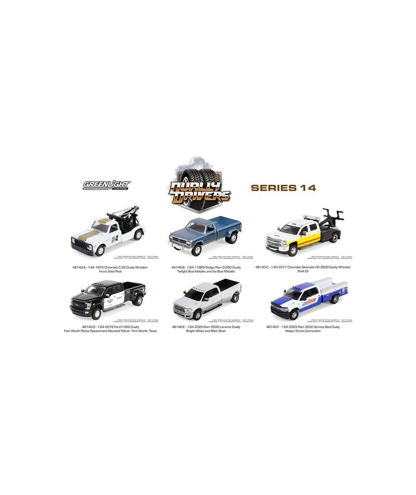 Greenlight Dually Drivers Series 14 - Six Truck Set