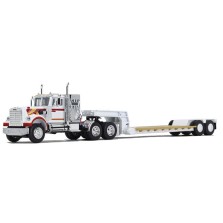 DCP by First Gear - White Western Star 4900 with Rogers Vintage Lowboy Trailer