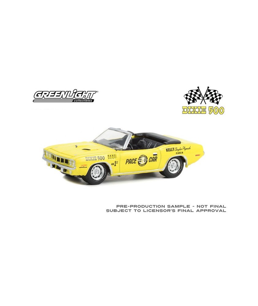 Greenlight Hobby Exclusive - 1971 Plymouth Barracuda Convertible Dixie 500 Pace Car