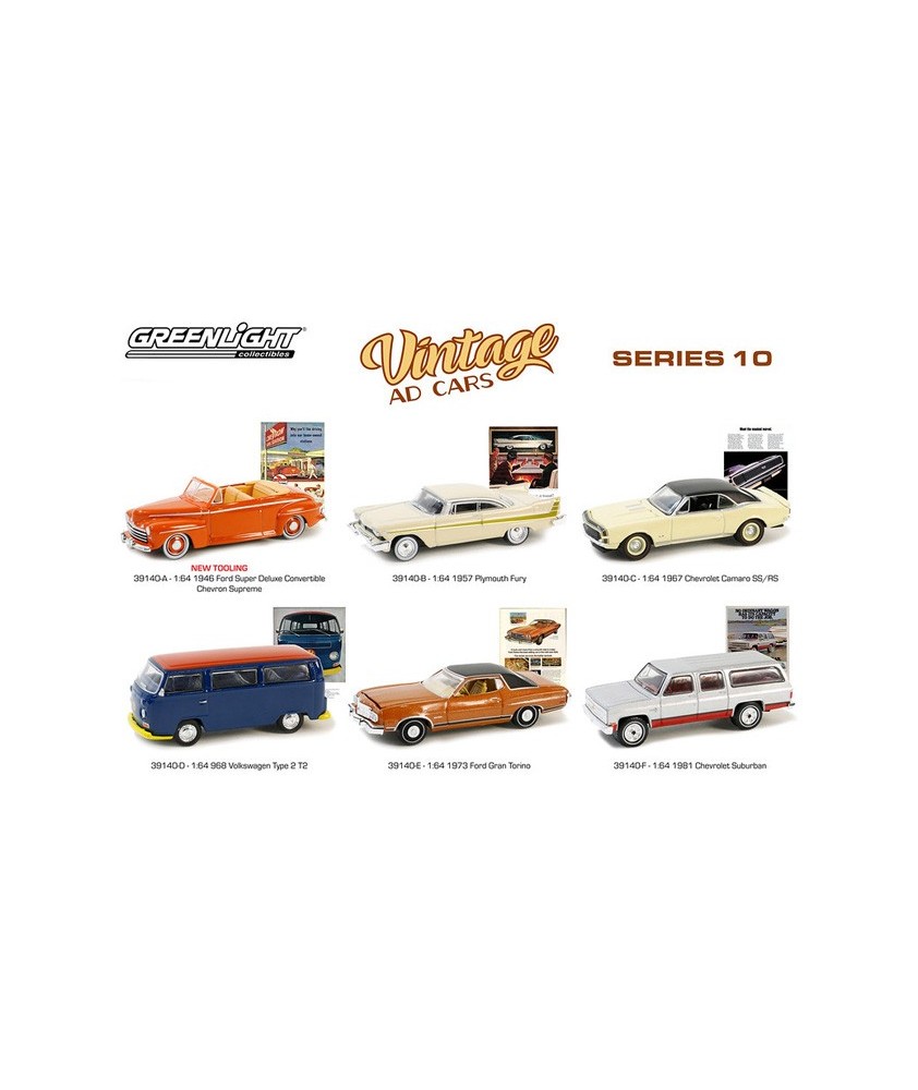 Greenlight Vintage Ad Cars Series 10 - Six Piece Set