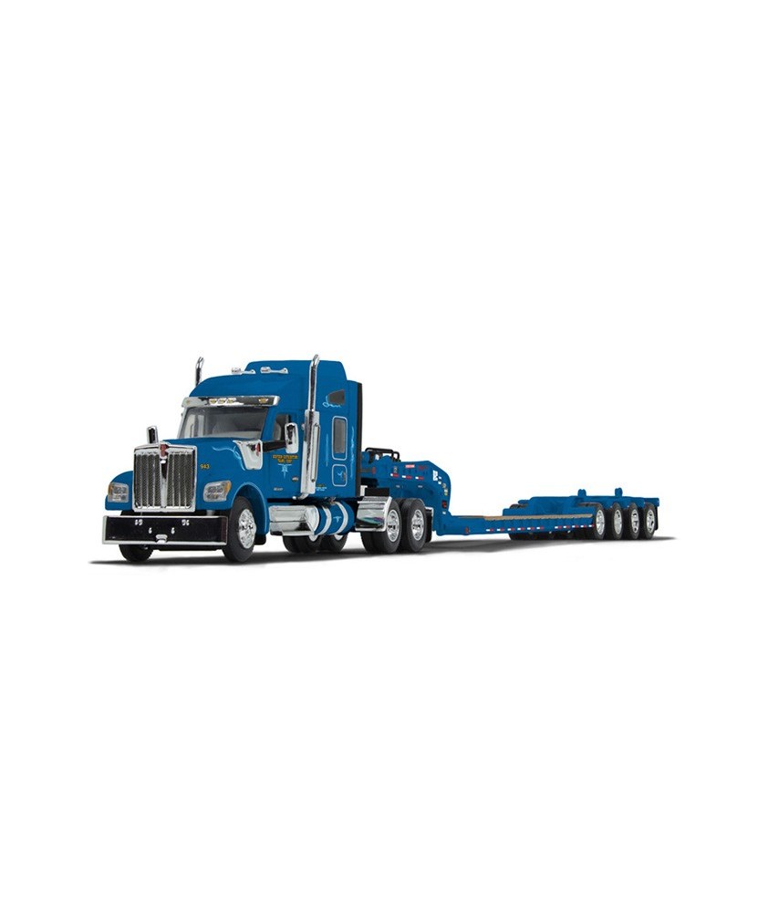 DCP by First Gear - Kenworth W990 with Fontaine Magnitude Lowboy Tri-Axle Trailer with Flip Axle Western Distributing