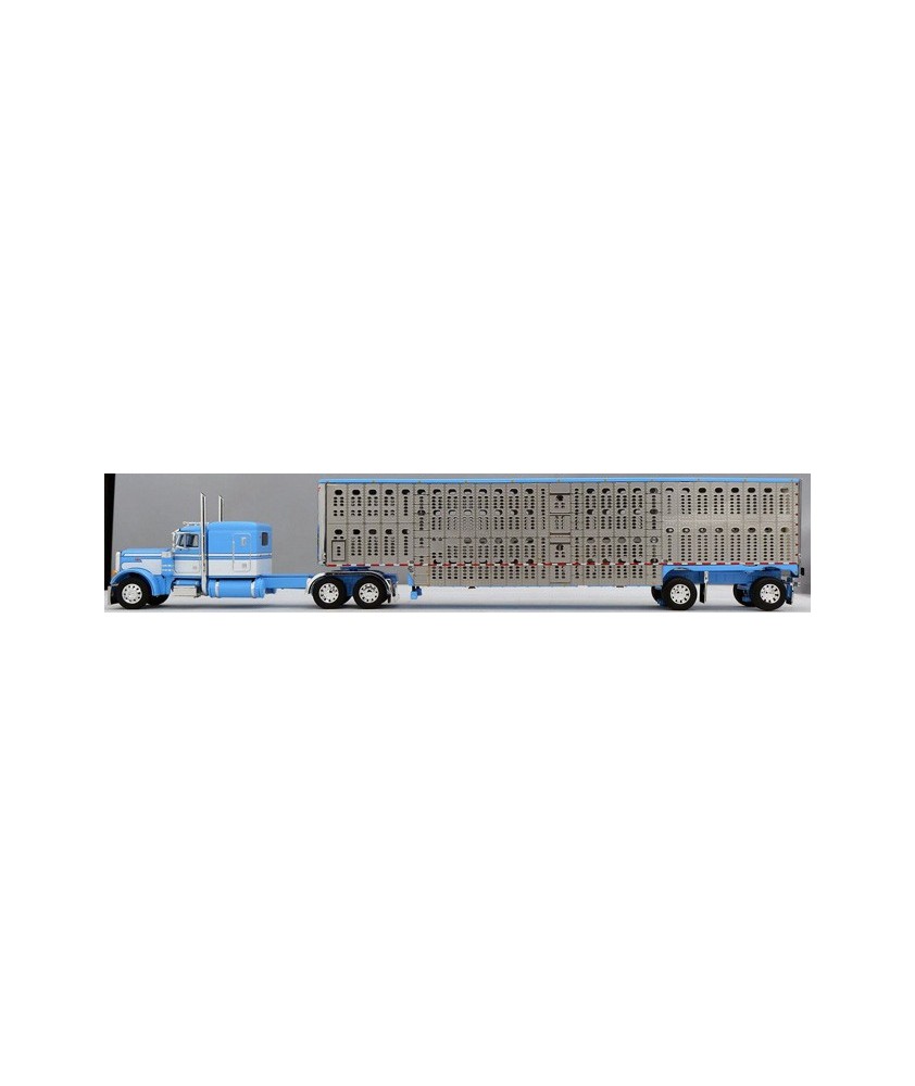 DCP by First Gear - Peterbilt Model 379 with Wilson Silverstar Livestock Spread-Axle Trailer