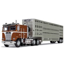 DCP by First Gear - Kenworth K100 COE Flattop and Wilson Vintage Livestock Trailer