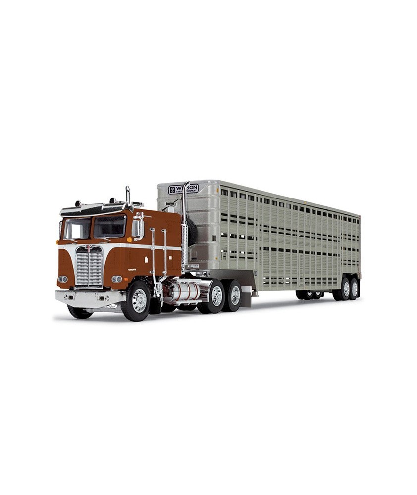 DCP by First Gear - Kenworth K100 COE Flattop and Wilson Vintage Livestock Trailer