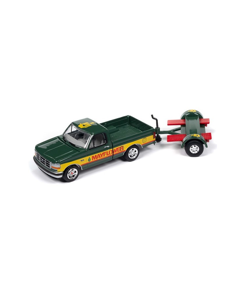 Johnny Lightning Tow and Go 2024 Release 1 - 1993 Ford F-150 with Tow Dolly