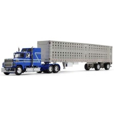 DCP by First Gear - Ford LTL-9000 with Wilson PSAL Stockmaster Spread-Axle Livestock Trailer