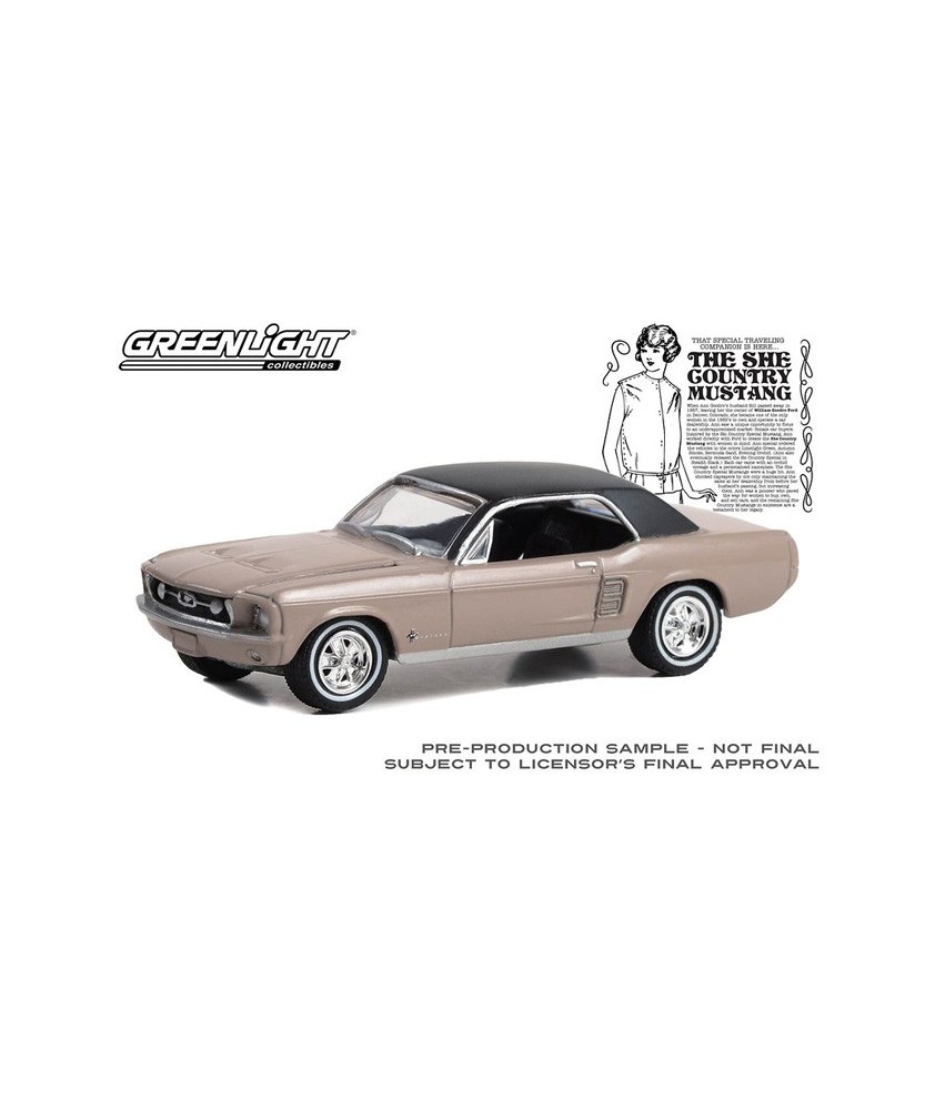 Greenlight Hobby Exclusive - 1967 Ford Mustang Coupe She Country Special in Autumn Smoke