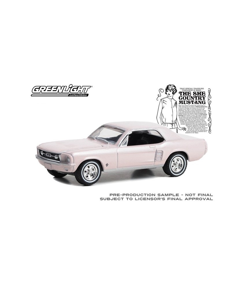 Greenlight Hobby Exclusive - 1967 Ford Mustang Coupe She Country Special in Bermuda Sand