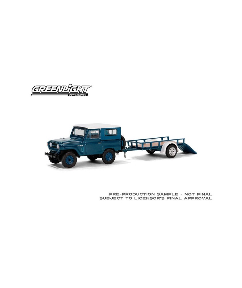 Greenlight Hitch and Tow Series 31 - 1961 Nissan Patrol Hard Top with Utility Trailer