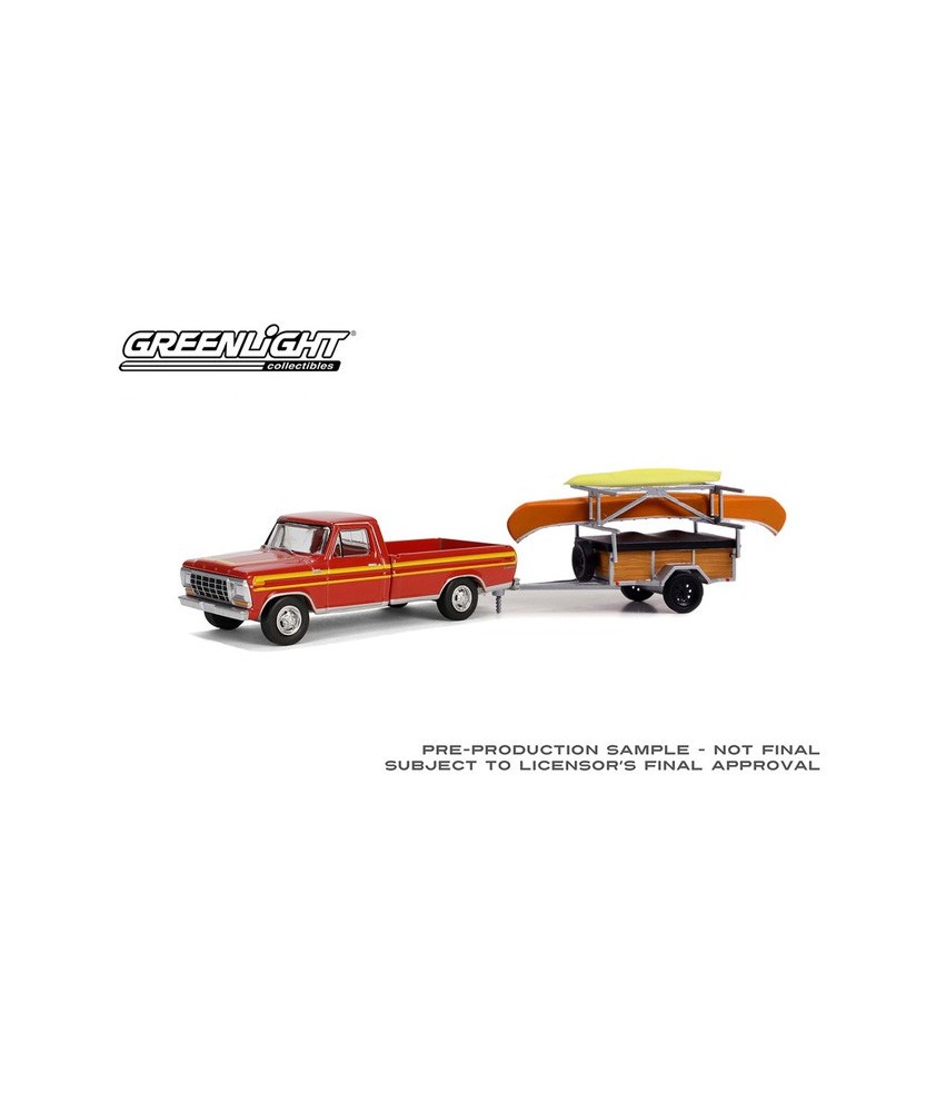 Greenlight Hitch and Tow Series 31 - 1978 Ford F-150 Ranger Explorer with Canoe Trailer