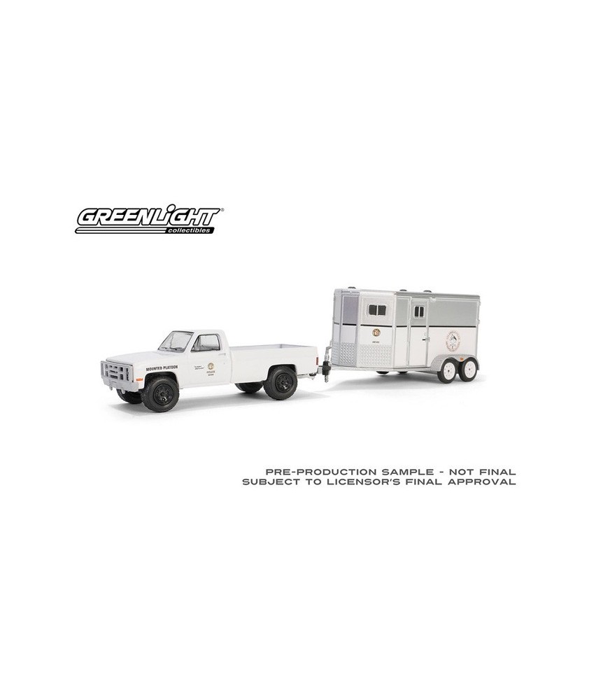 Greenlight Hitch and Tow Series 31 - 1987 Chevrolet C20 with Horse Trailer LAPD Search and Rescue