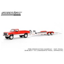 Greenlight Hitch and Tow Series 31 - 1991 Dodge Ram Power Ram 250 with Heavy Duty Car Hauler Trailer