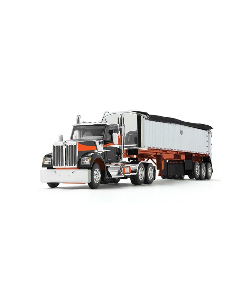 DCP by First Gear - Kenworth W990 Day Cab with MAC Coal End Dump Tri-Axle Trailer