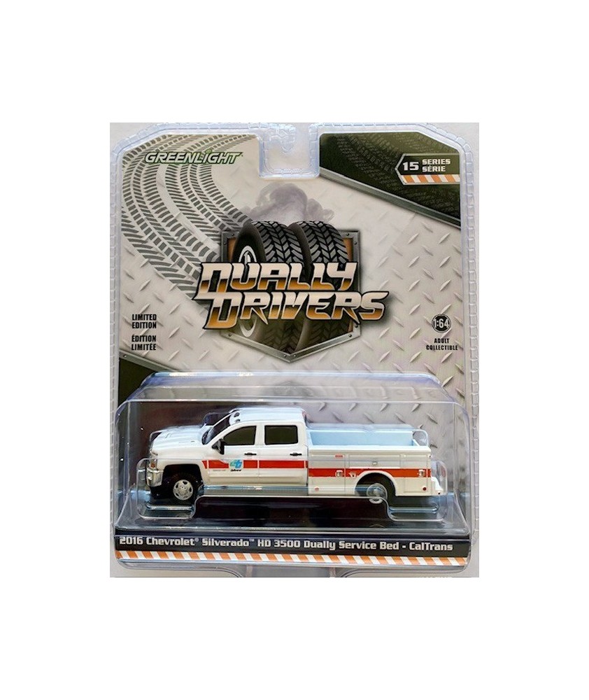 Greenlight Dually Drivers Series 15 - 2016 Chevrolet Silverado 3500 HD Dually with Service Bed