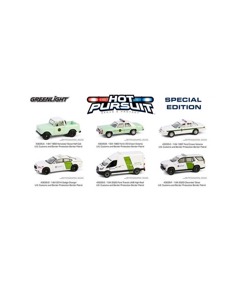 Greenlight Hot Pursuit U.S. Customs and Border Protection Patrol - Six Piece Set