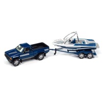 Johnny Lightning Tow and Go 2024 Release 2 - 1985 Toyota SR5 Pickup with Boat and Trailer