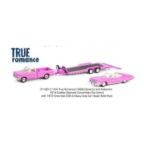 Greenlight Hollywood Hitch and Tow Series 13 - 1974 Cadillac Eldorado Convertible with 1972 Chevy C30 and Heavy Duty Car Hauler