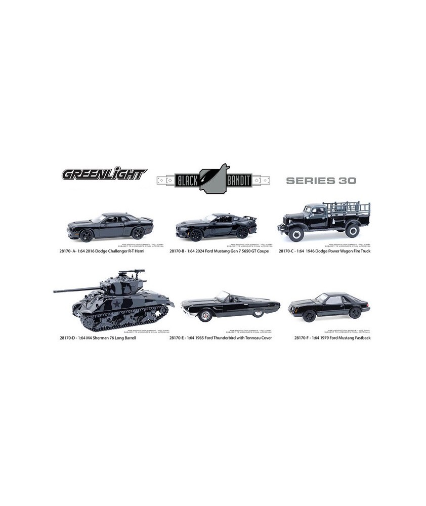 Greenlight Black Bandit Series 30 - Six Piece Set Greenlight Black Bandit Series 30 - Six Piece Set