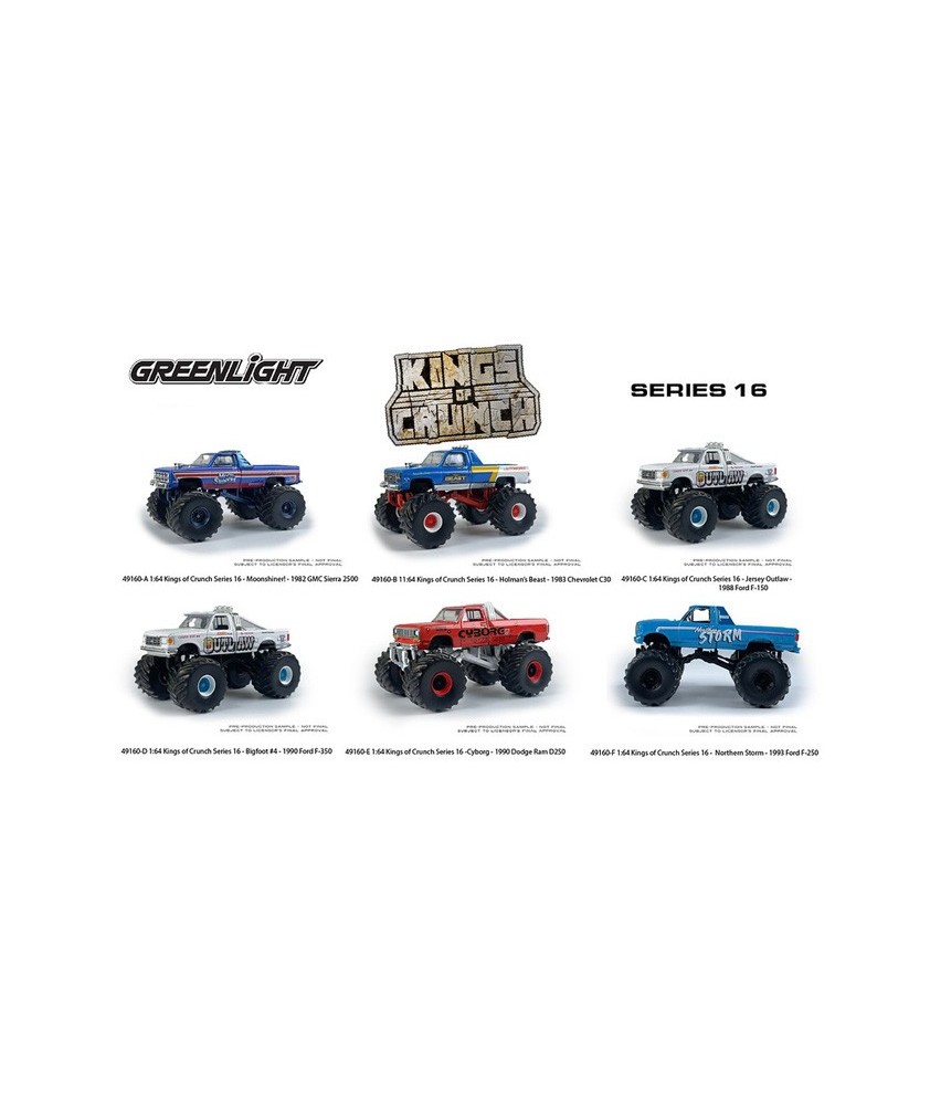 Greenlight Kings of Crunch Series 16 - Six Truck Set Greenlight Kings of Crunch Series 16 - Six Truck Set