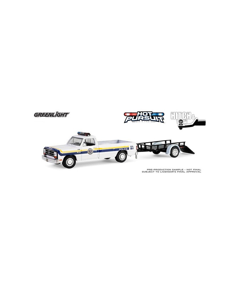 Greenlight Hot Pursuit Hitch and Tow Series 1 - 1990 Dodge Ram D250 with Utility Trailer Philadelphia Police Greenlight Hot Pursuit Hitch and Tow Series 1 - 1990 Dodge Ram D250 with Utility Trailer Philadelphia Police