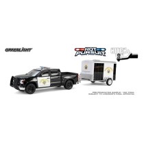 Greenlight Hot Pursuit Hitch and Tow Series 1 - 2023 Chevrolet Silverado with Small Cargo Trailer California Highway Patrol
