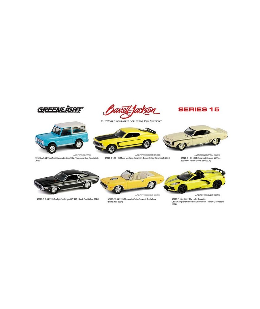 Greenlight Barrett-Jackson Series 15 - Six Car Set Greenlight Barrett-Jackson Series 15 - Six Car Set