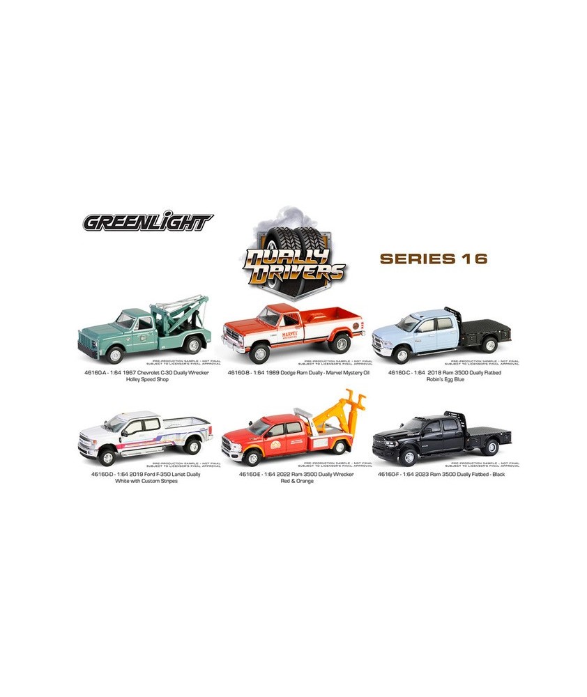 Greenlight Dually Drivers Series 16 - Six Truck Set Greenlight Dually Drivers Series 16 - Six Truck Set
