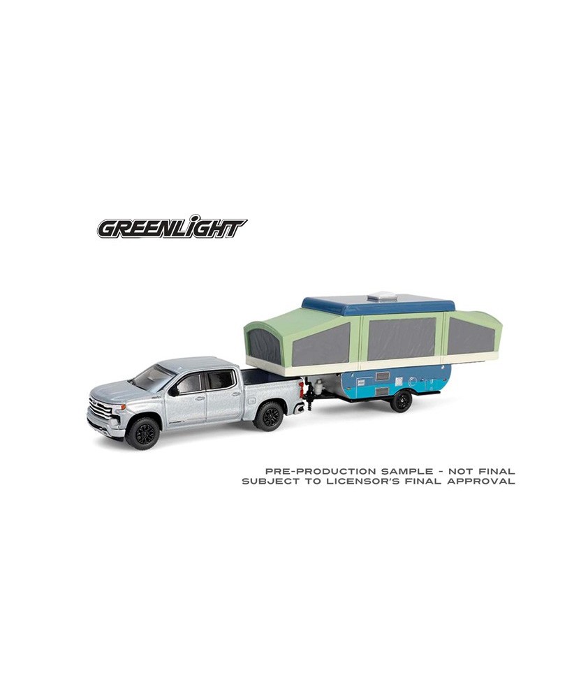 Greenlight Hitch and Tow Series 32 - 2024 Chevrolet Silverado High Country with Pop-Up Camper Greenlight Hitch and Tow Series 32 - 2024 Chevrolet Silverado High Country with Pop-Up Camper
