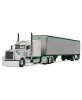 DCP by First Gear - Peterbilt Model 389 with Mid-Roof Sleeper Hauling Utility Van Trailer