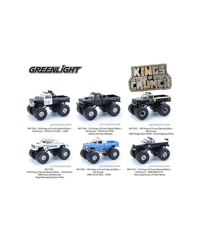 Greenlight Kings of Crunch Special Edition Hot Pursuit - Six Truck Set