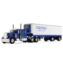 DCP by First Gear Peterbilt 351 with Vintage Refrigerated Spread Axle Trailer Western Distributing