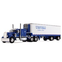 DCP by First Gear Peterbilt 351 with Vintage Refrigerated Spread Axle Trailer Western Distributing