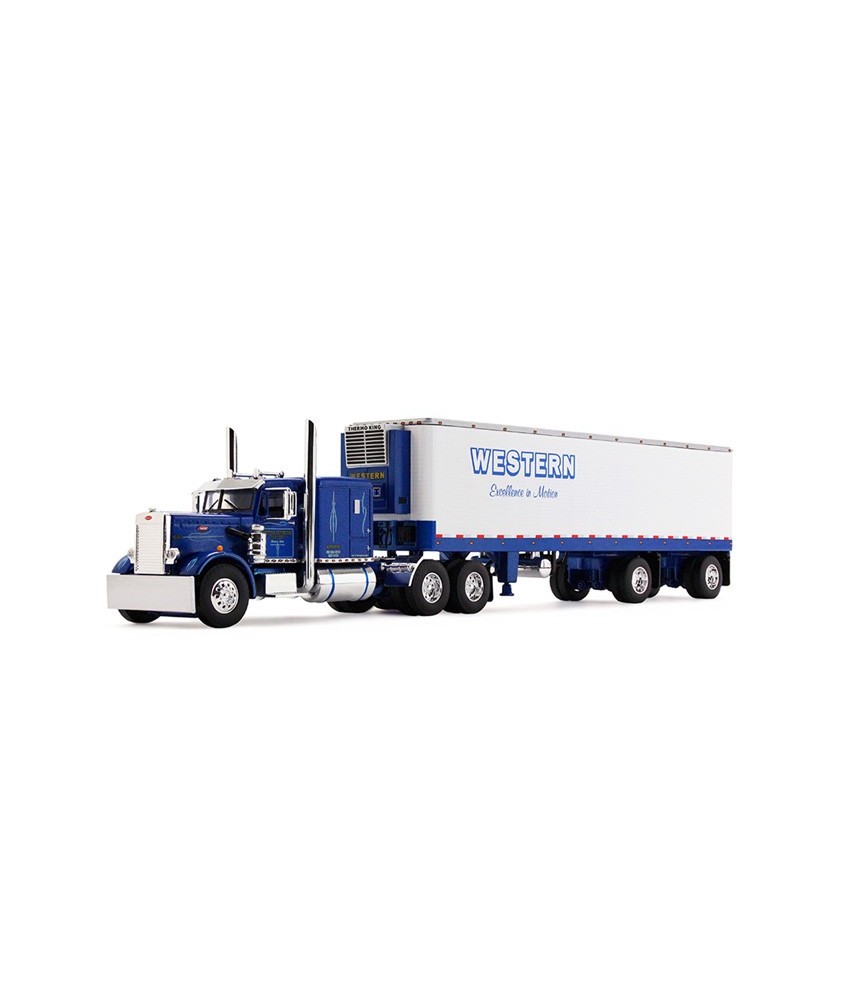 DCP by First Gear Peterbilt 351 with Vintage Refrigerated Spread Axle Trailer Western Distributing