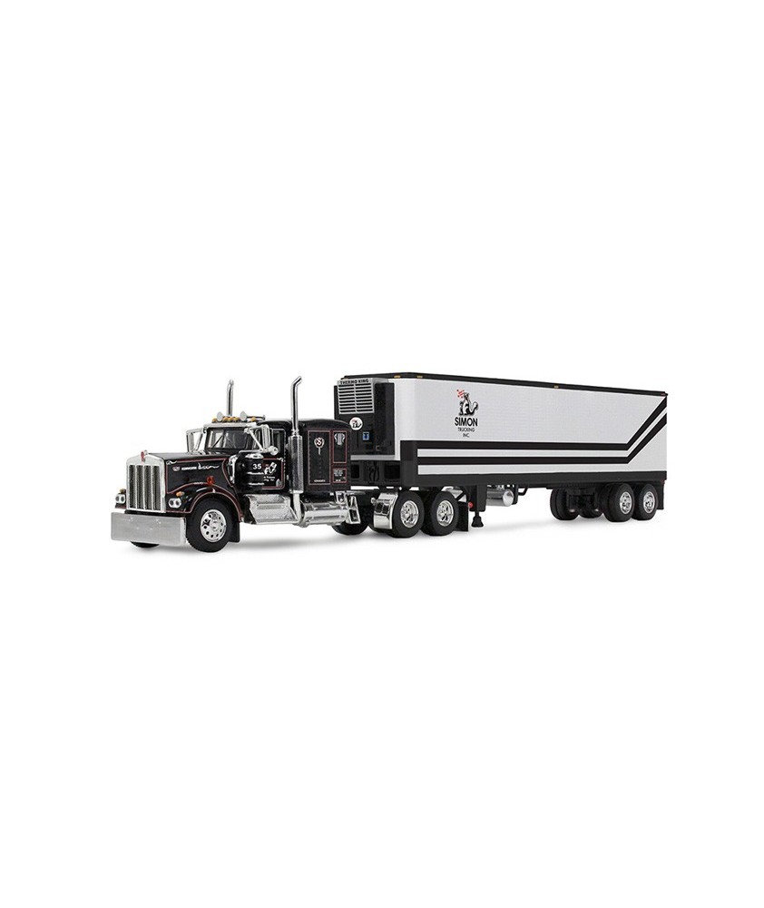 DCP by First Gear - Kenworth W900A with Flat Top Sleeper and Vintage Refrigerated Trailer Dick Simone Trucking
