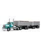 DCP by First Gear - Kenworth W900A Day Cab with Dual End Dump Trailers