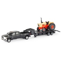 Ertl Farm Toys Case 1270 Tractor with RAM 3500 Pickup and Gooseneck Flatbed Trailer