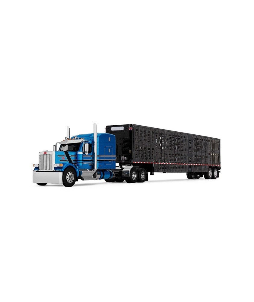 DCP by First Gear - Peterbilt Model 589 with Wilson Silverstar Tanden-Axle Livestock Trailer