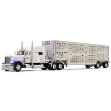 DCP by First Gear Legacy Series - Peterbilt Model 379 with Wilson Silverstar Livestock Spread-Axle Trailer National Carriers