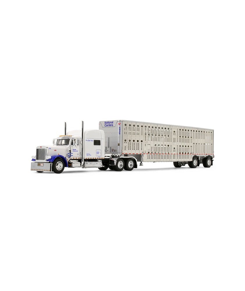 DCP by First Gear Legacy Series - Peterbilt Model 379 with Wilson Silverstar Livestock Spread-Axle Trailer National Carriers