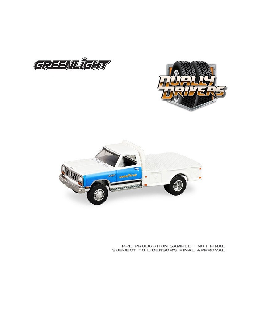 Greenlight Dually Drivers Series 17 - 1981 Dodge Ram W350 Power Ram Dually Flatbed Goodyear