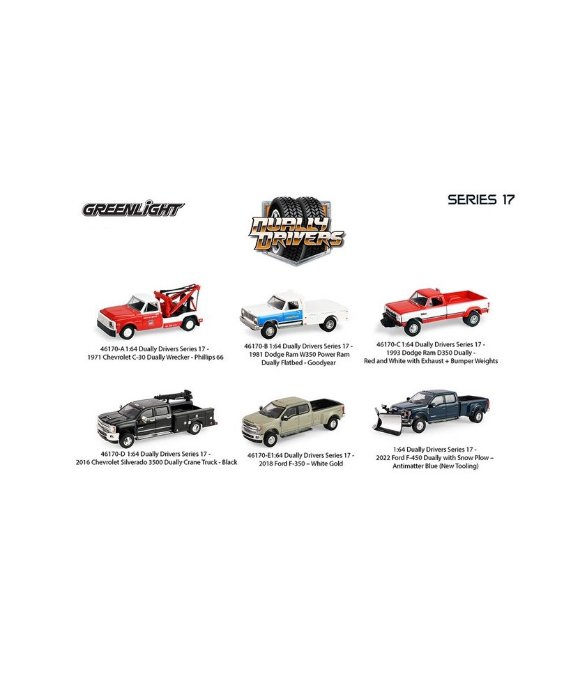 Greenlight Dually Drivers Series 17 - Six Truck Set