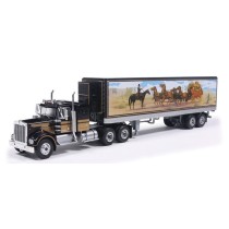 IXO America Model Cars - 1976 Kenworth W900 and Refrigerated Trailer with Stagecoach and Bandit Mural