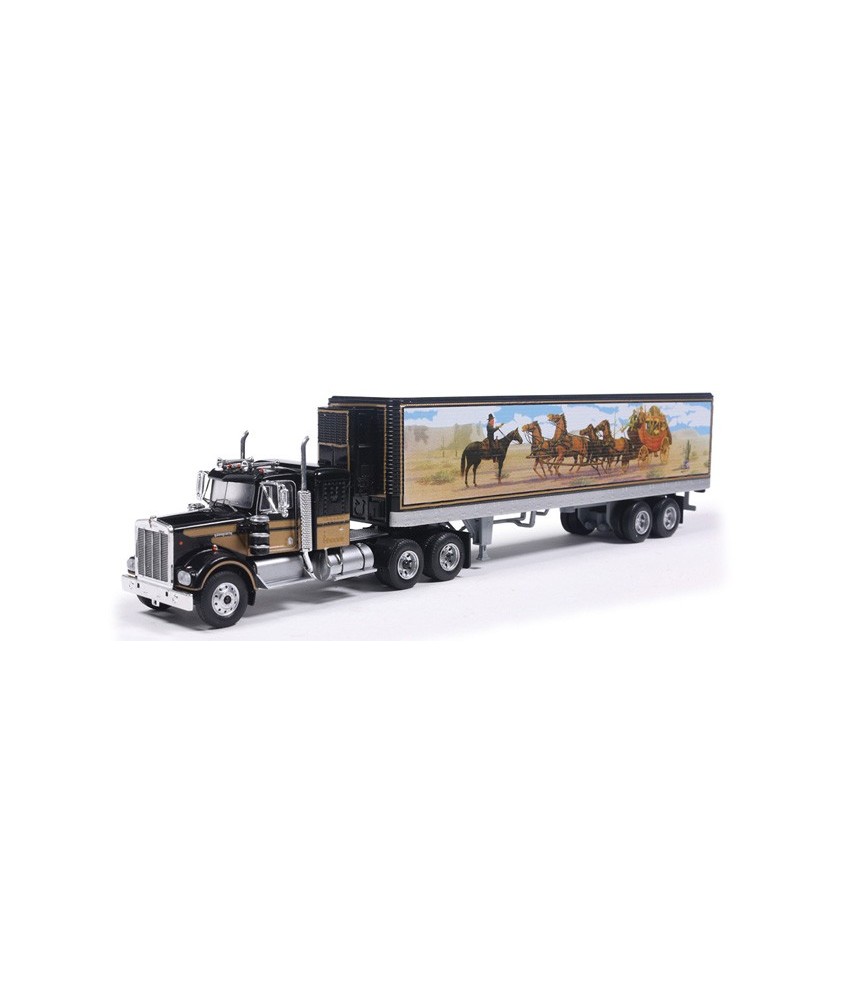 IXO America Model Cars - 1976 Kenworth W900 and Refrigerated Trailer with Stagecoach and Bandit Mural