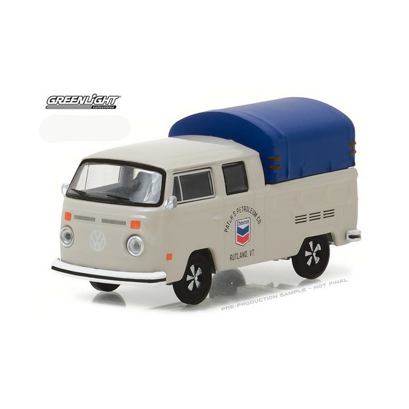 GREENLIGHT 41020 E 1974 VOLKSWAGEN T2 DOUBLE CAB PICKUP with CANOPY CHEVRON 1/64 