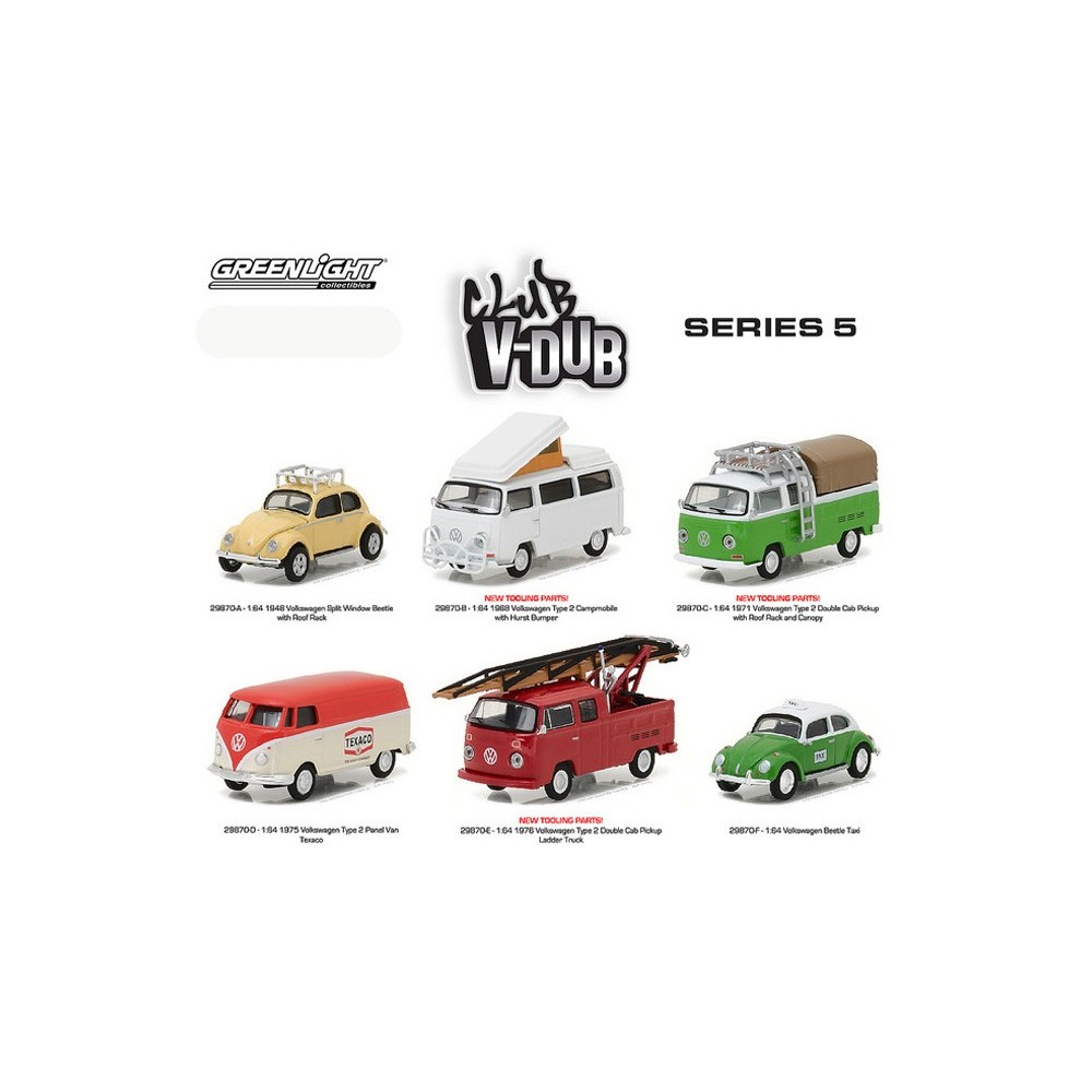 1976 Volkswagen Type 2 Double Cab Pickup Ladder Truck Series 5 Club V-Dub 1//64 by Greenlight 29870 E