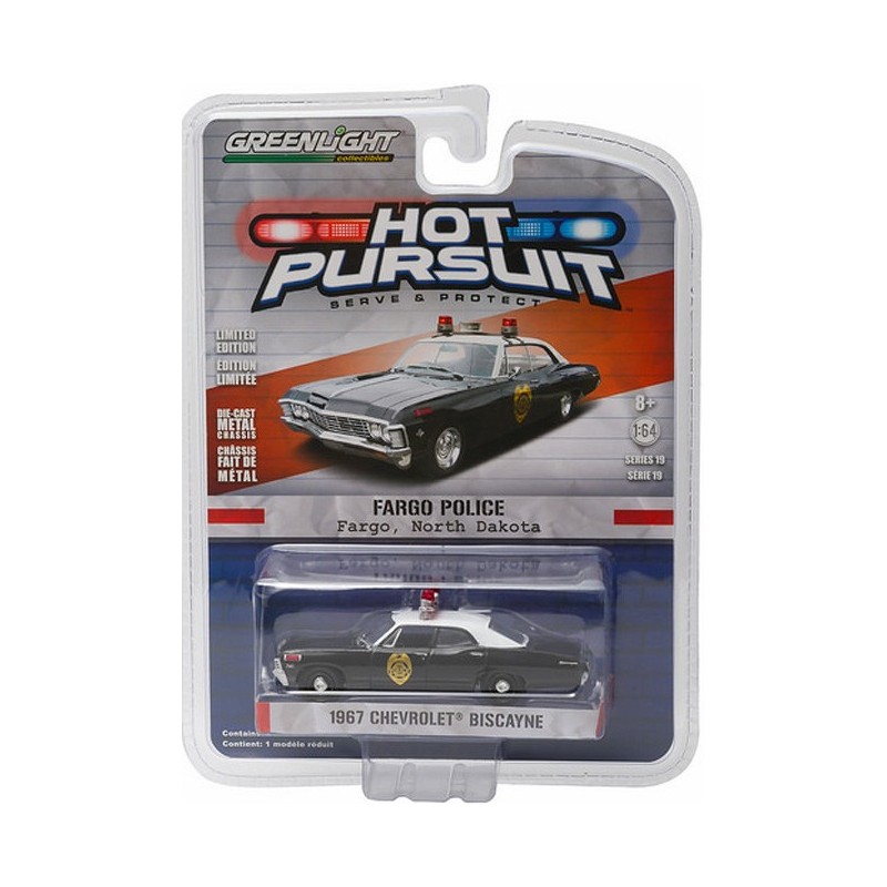 Greenlight 1/64 Hot Pursuit 1967 Chevrolet Biscayne Wisconsin State OVP 111011 