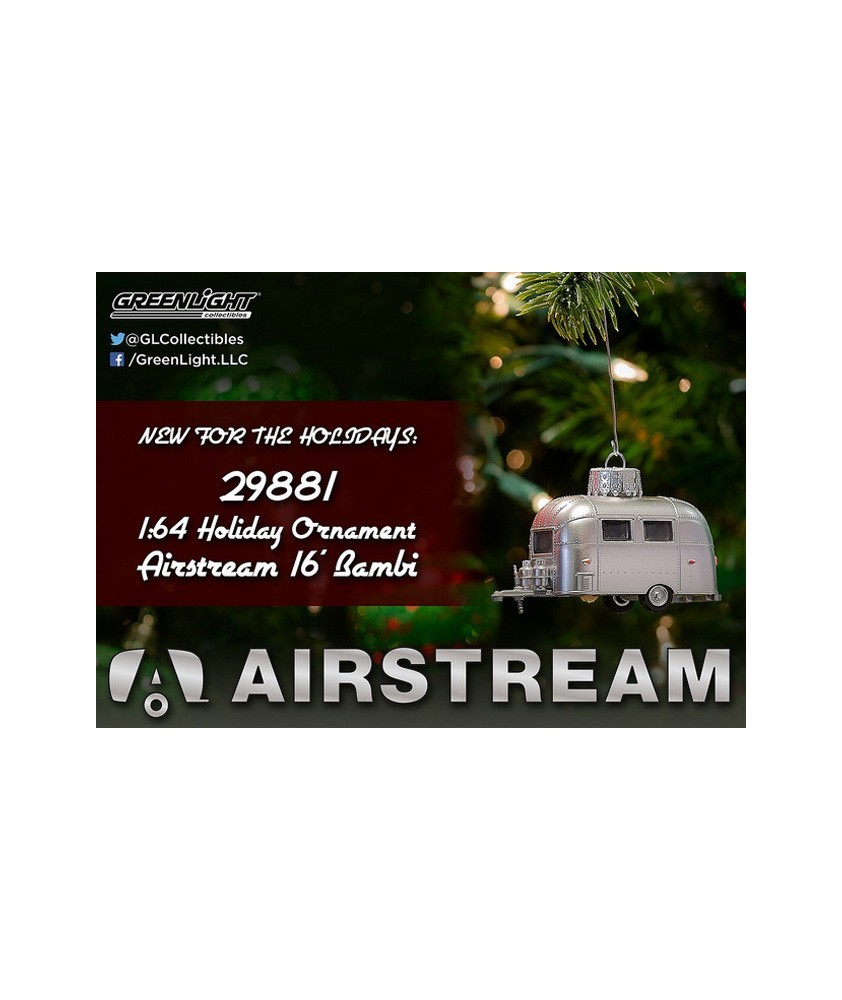 Greenlight Hobby Exclusive - Airstream 16' Bambi Holiday Ornament