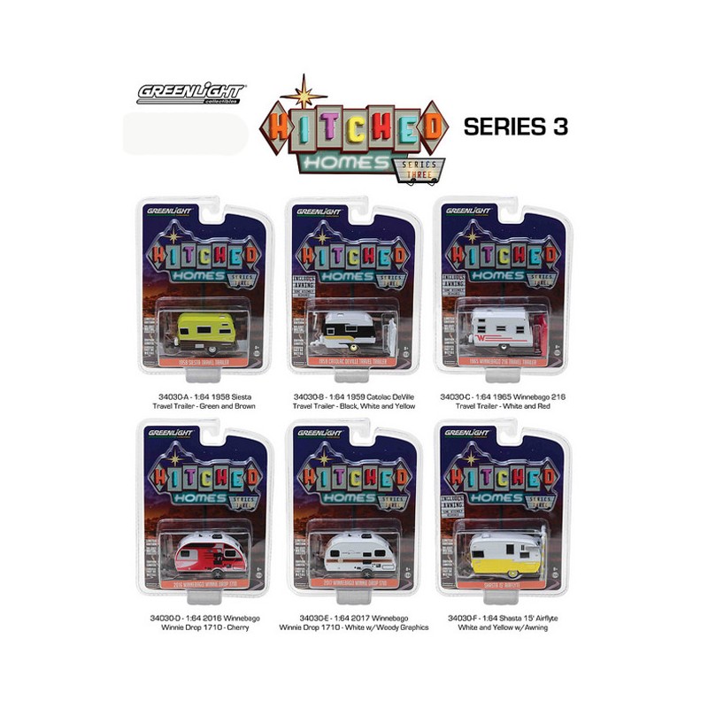 Greenlight Hitched Homes Series 3 - Six Camper Trailer Set