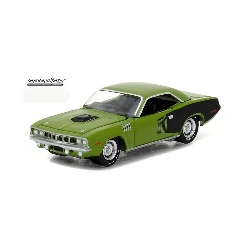 2017 Greenlight Muscle 1971 Plymouth HEMI Cuda Sassy Grass Green 1:64 Scale S-18